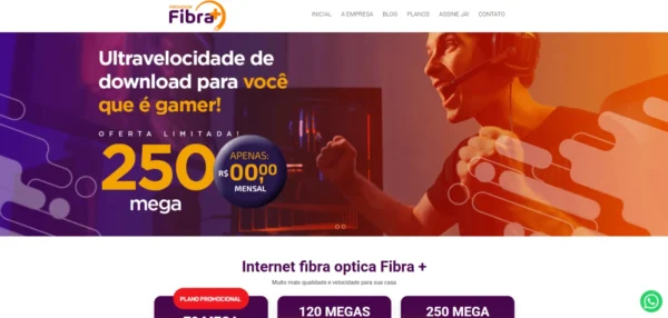 Site pronto para Provedor de internet