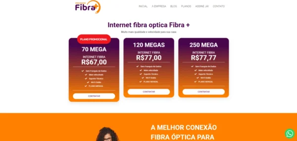 Site pronto para Provedor de internet