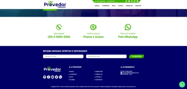 Site Pronto Para Provedor de Internet