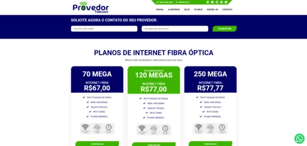 Site Pronto Para Provedor de Internet